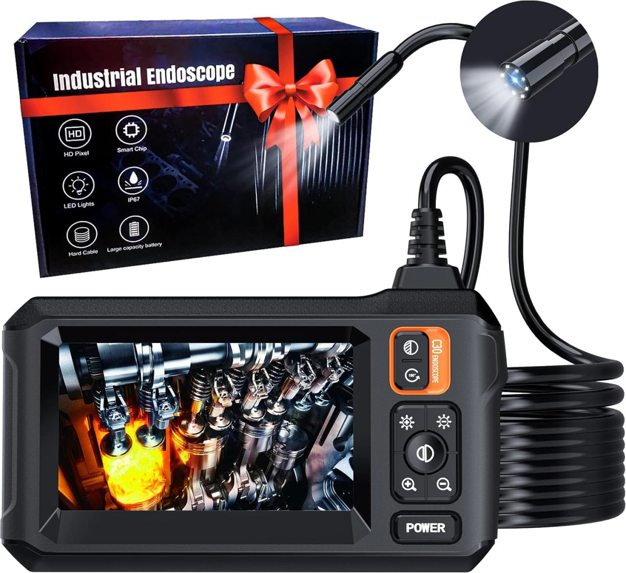 Amazon.com: Daxiongmao Borescope with 8 Light Endoscope Cameras, 4.3 ...