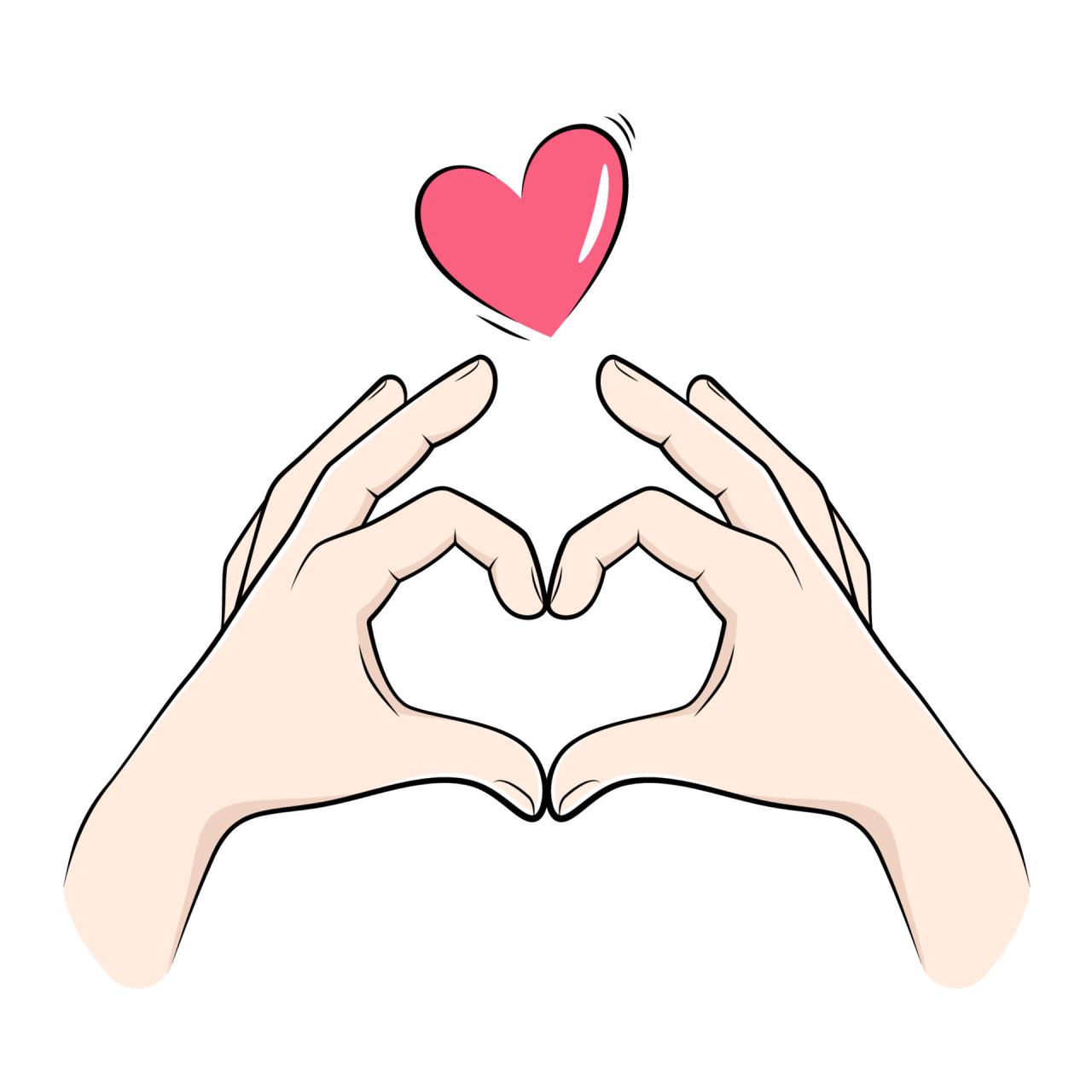 Love hand sign, finger heart vector drawing 12673594 Vector Art at Vecteezy