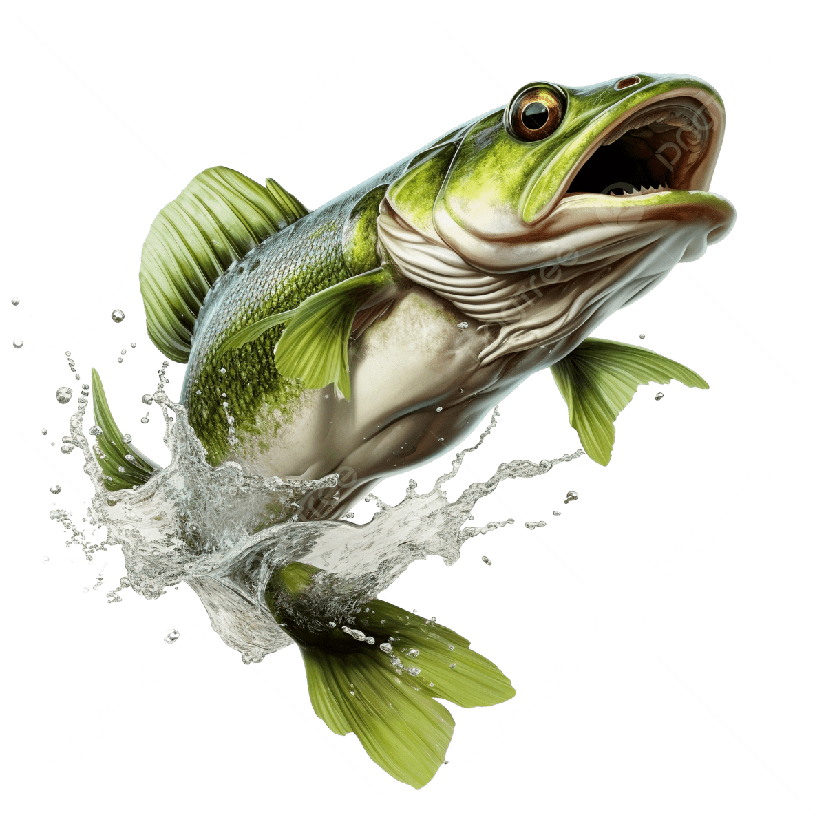 Jumping Bass Vector Clipart